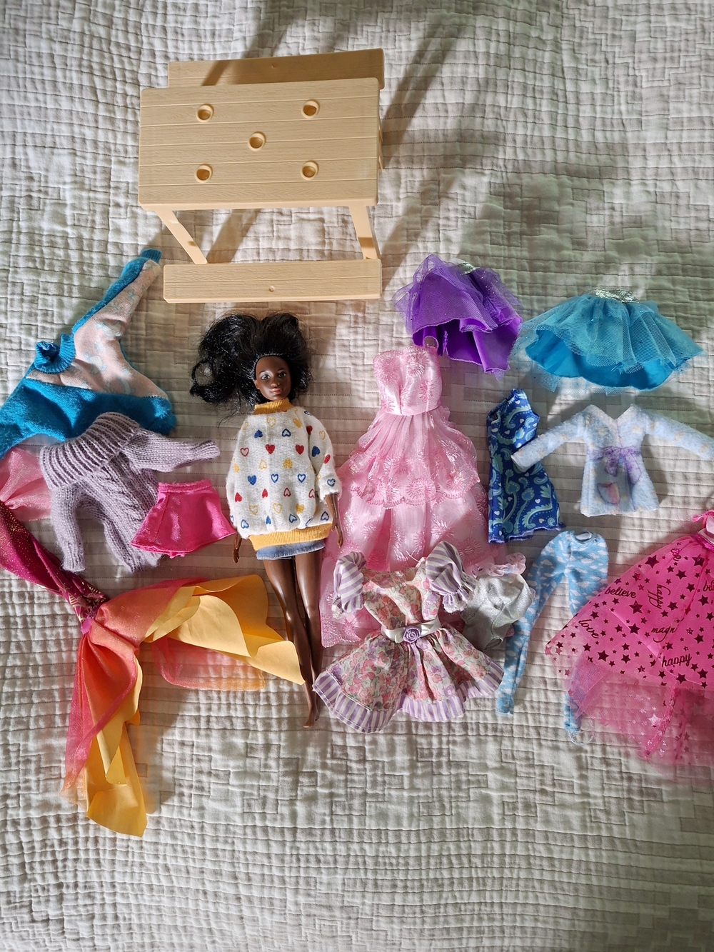 Barbie Clothes and Picnic Table New and Vintage Barbie Accessories Bundle